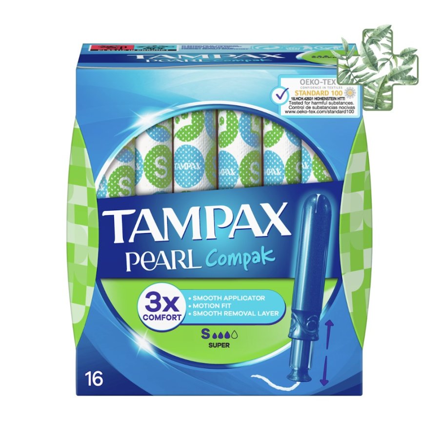 Presunción Legado Mariscos Tampax Compak Pearl Tampon 100Algodon Super 18 - Farmàcia del Raval